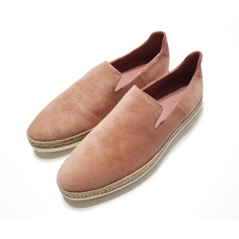 NIB Vince Dillon Suede Jute Trim Slip On Sneakers Terracotta Rose 7.5 8.5 $225